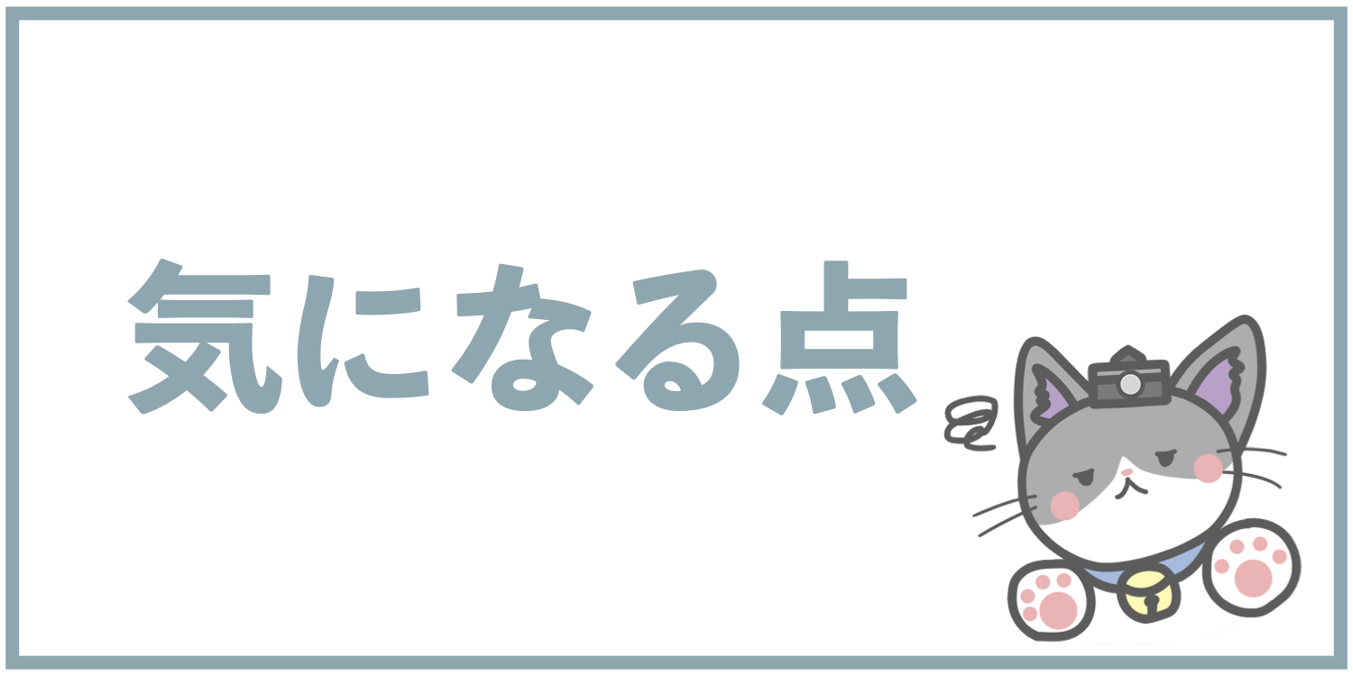 気になる点